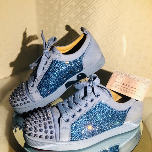 ⚡️SALE Louboutin Louis Junior Spike Flat Suede - Picture 1 of 10